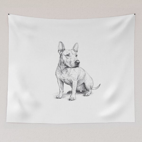 Item preview, Bull Terrier Doggie Illustration designed and sold by Roxane Bay.