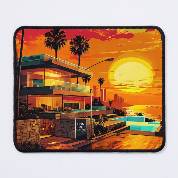 Item preview, Malibu Sunset - Modern Luxury Architecture Art designed and sold by Modern Nest Art.