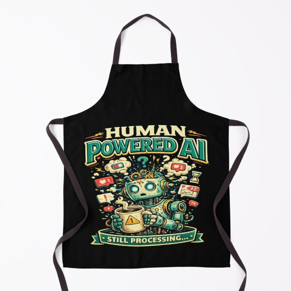 Item preview, Human Powered AI Still Processing Funny Artificial Intelligence Coffee Robot Retro Tech Humor Design designed and sold by VexonMAN.