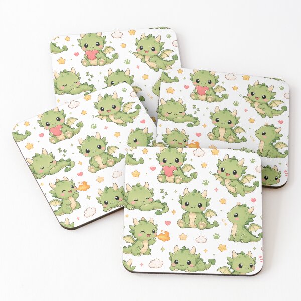 Item preview, Cute Kawaii Baby Dragon Magical Creatures Seamless Pattern designed and sold by Seculinator.