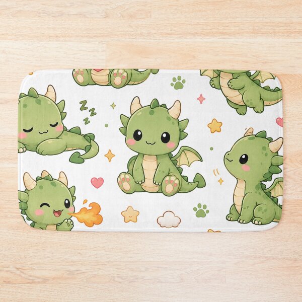 Item preview, Cute Kawaii Baby Dragon Magical Creatures Seamless Pattern designed and sold by Seculinator.