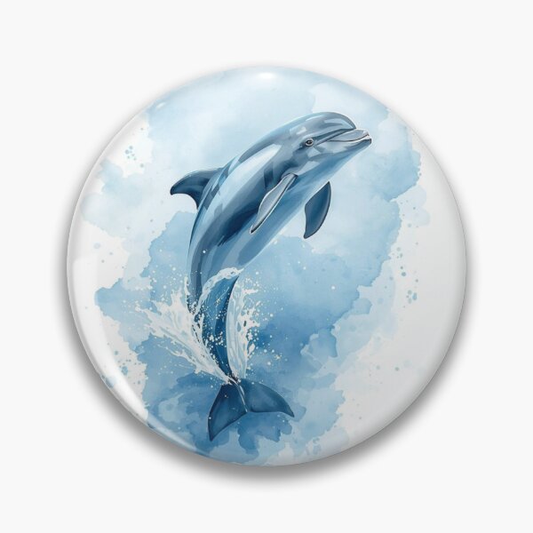 Item preview, Watercolor Dolphin Splashing Out of the Water designed and sold by BeautifulVibe.