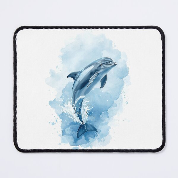 Item preview, Watercolor Dolphin Splashing Out of the Water designed and sold by BeautifulVibe.