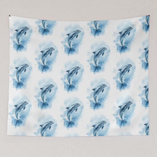 Item preview, Watercolor Dolphin Splashing Out of the Water designed and sold by BeautifulVibe.