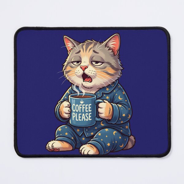 Item preview, Tired Sleepy Cat Coffee Please Morning Mood designed and sold by digitalbob60.