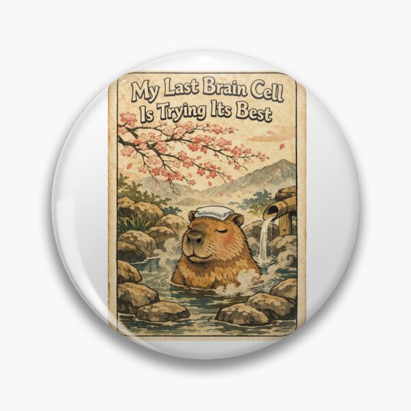 Item preview, My Last Brain Cell Capybara Japanese Ukiyo-e designed and sold by Print Loft.