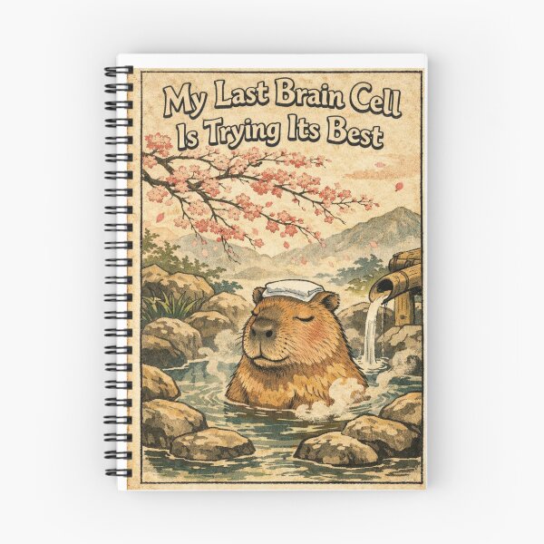 Item preview, My Last Brain Cell Capybara Japanese Ukiyo-e designed and sold by Print Loft.