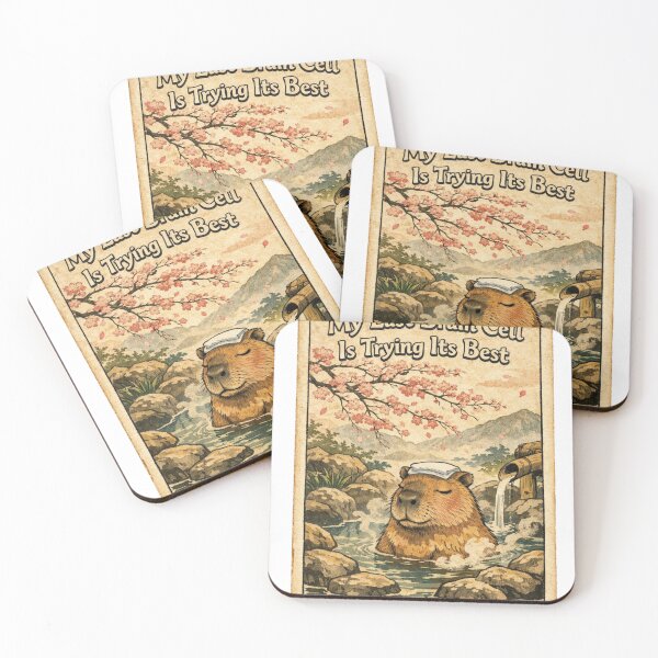 Item preview, My Last Brain Cell Capybara Japanese Ukiyo-e designed and sold by Print Loft.