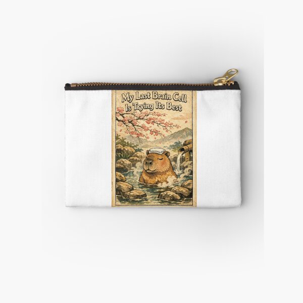 Item preview, My Last Brain Cell Capybara Japanese Ukiyo-e designed and sold by Print Loft.