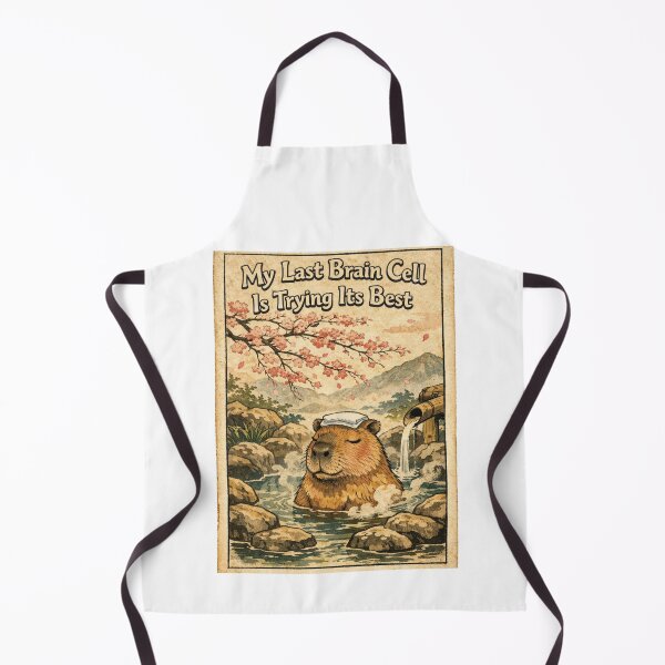 Item preview, My Last Brain Cell Capybara Japanese Ukiyo-e designed and sold by Print Loft.