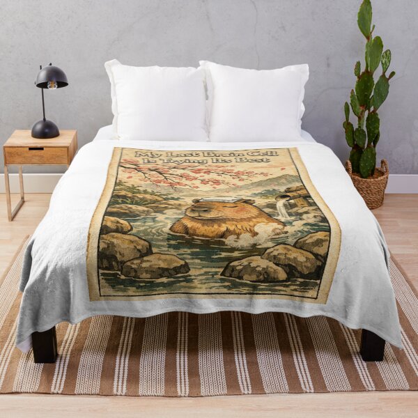 Item preview, My Last Brain Cell Capybara Japanese Ukiyo-e designed and sold by Print Loft.