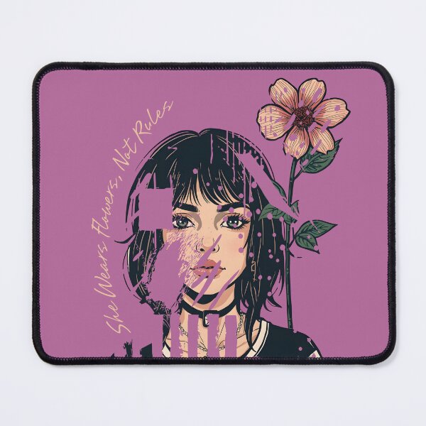 Item preview, She Wears Flowers, Not Rules – Rebel Aesthetic designed and sold by GraphicComet.
