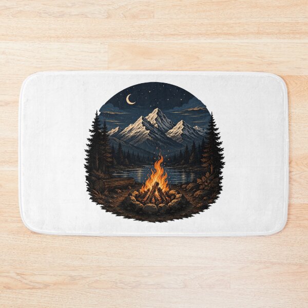 Item preview, Mountain campsite under starry sky designed and sold by Side Quest Co..