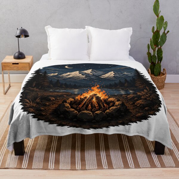 Item preview, Mountain campsite under starry sky designed and sold by Side Quest Co..