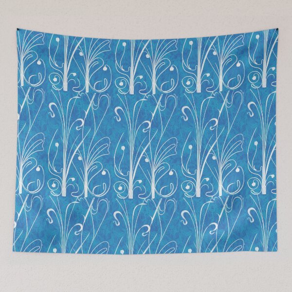 Item preview, Ferns in blue designed and sold by RhoQA.