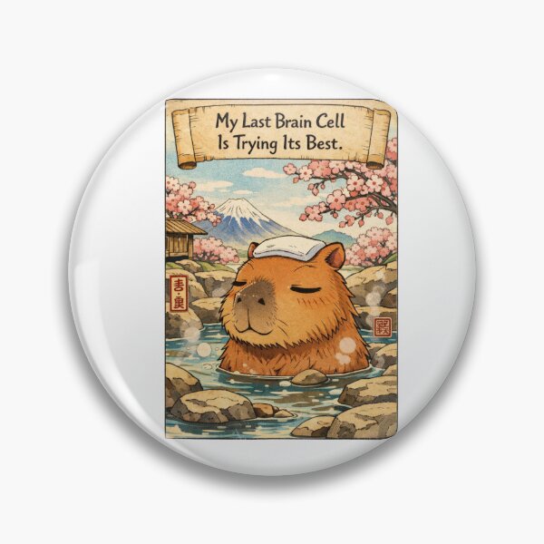 Item preview, My Last Brain Cell Capybara Onsen Vintage designed and sold by Print Loft.