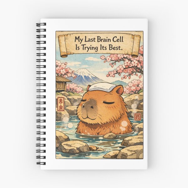 Item preview, My Last Brain Cell Capybara Onsen Vintage designed and sold by Print Loft.