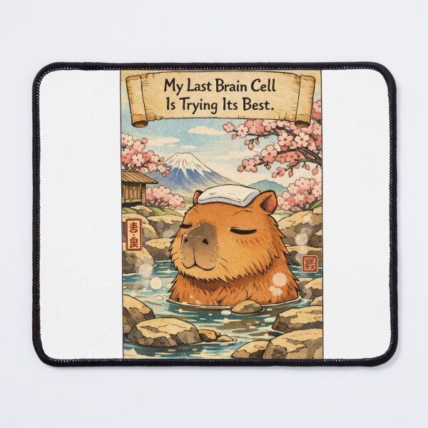 Item preview, My Last Brain Cell Capybara Onsen Vintage designed and sold by Print Loft.