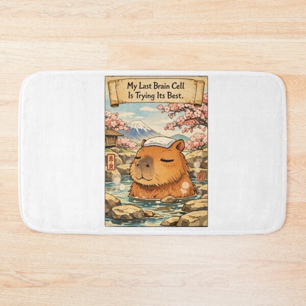 Item preview, My Last Brain Cell Capybara Onsen Vintage designed and sold by Print Loft.