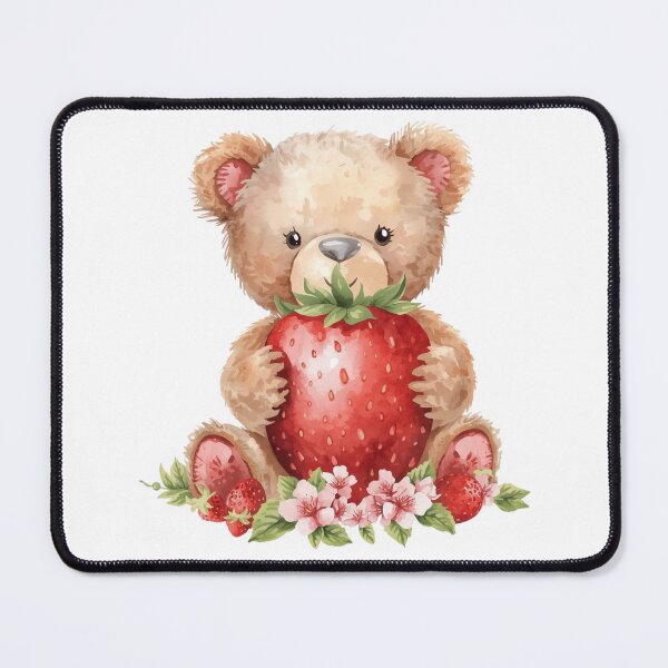Item preview, Cute Teddy Bear with Giant Strawberry designed and sold by BeautifulVibe.
