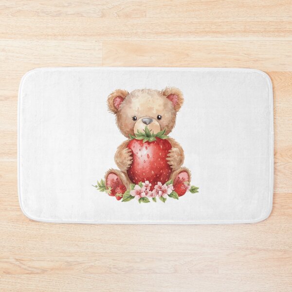Artikelvorschau, Niedlicher Teddybär mit riesiger Erdbeere entworfen und verkauft von BeautifulVibe.