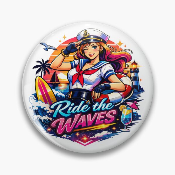 Item preview, Ride the Waves Sailor Anime Retro Synthwave designed and sold by JonelleTshirts.