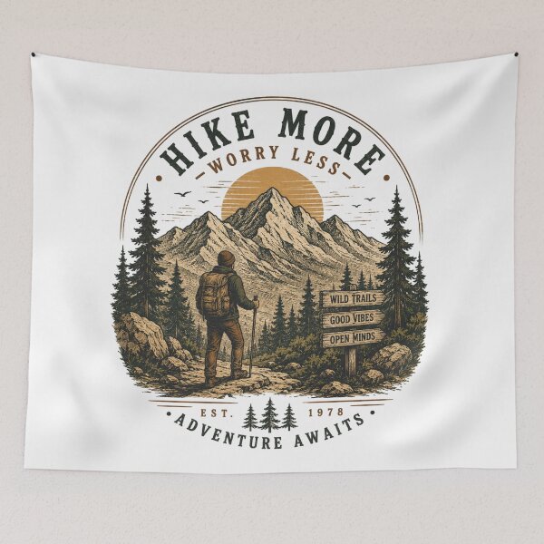 Item preview, Hike more, worry less designed and sold by Side Quest Co..