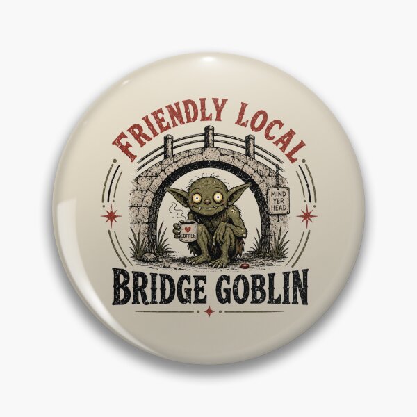 Item preview, Friendly Local Bridge Goblin Retro Cryptid Coffee designed and sold by POD DYNASTY.