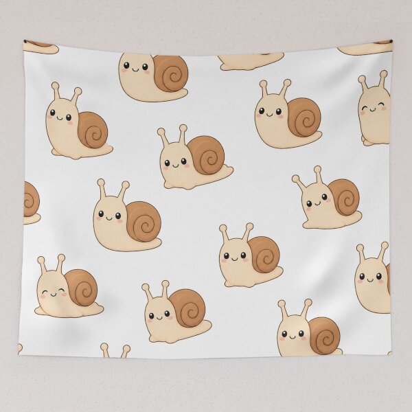 Item preview, Cute Kawaii Snail Garden Animals Adorable Seamless Pattern designed and sold by Seculinator.