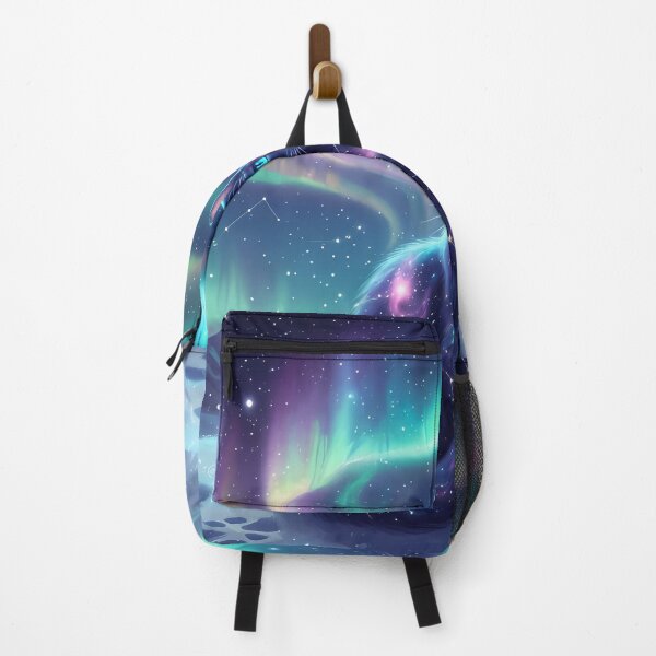 Item preview, Galaxy Cat Under Northern Lights Fantasy Space designed and sold by RkskArt.