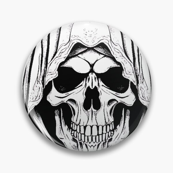 Item preview, Grim Reaper Hooded Skull Gothic Occult Engraving designed and sold by DarkOriginArts.