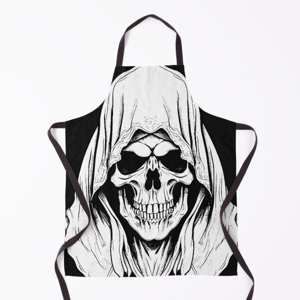 Item preview, Grim Reaper Hooded Skull Gothic Occult Engraving designed and sold by DarkOriginArts.