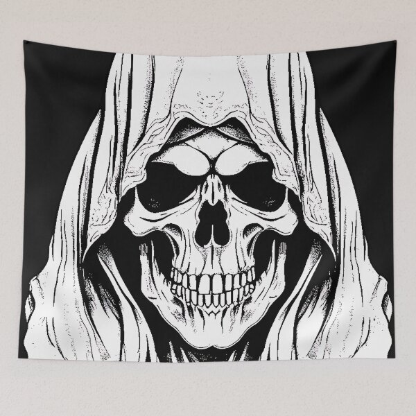 Item preview, Grim Reaper Hooded Skull Gothic Occult Engraving designed and sold by DarkOriginArts.