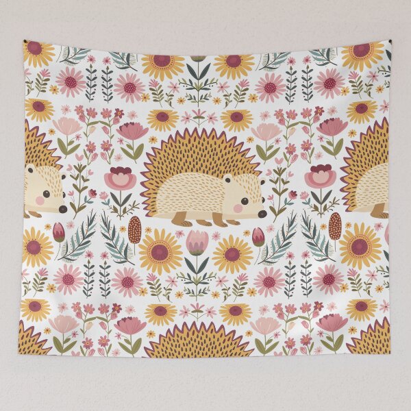 Item preview, Scandinavian Folk Art, Floral Hedgehog  designed and sold by xiao xuans.