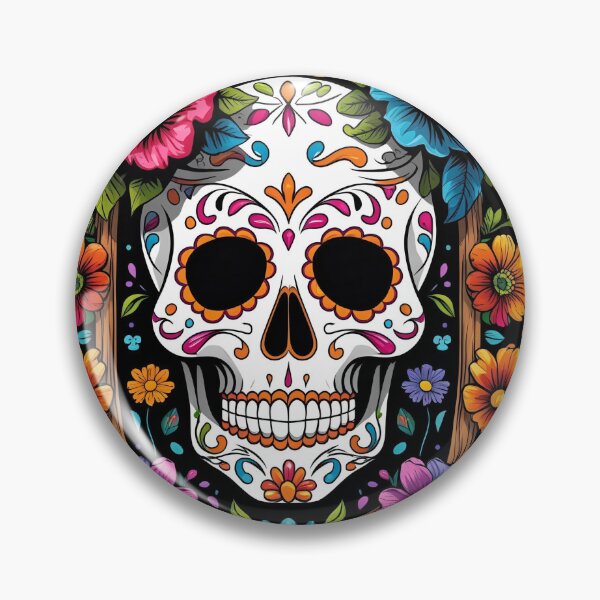 Item preview, Day of the Dead Sugar Skull and Flowers designed and sold by BeautifulVibe.