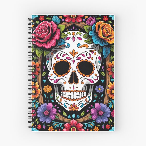 Item preview, Day of the Dead Sugar Skull and Flowers designed and sold by BeautifulVibe.