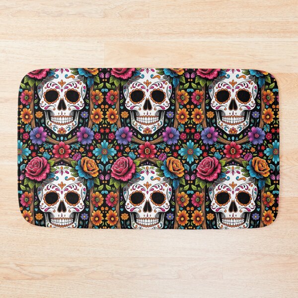 Item preview, Day of the Dead Sugar Skull and Flowers designed and sold by BeautifulVibe.