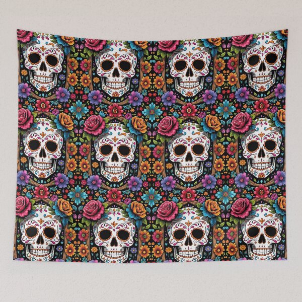 Item preview, Day of the Dead Sugar Skull and Flowers designed and sold by BeautifulVibe.