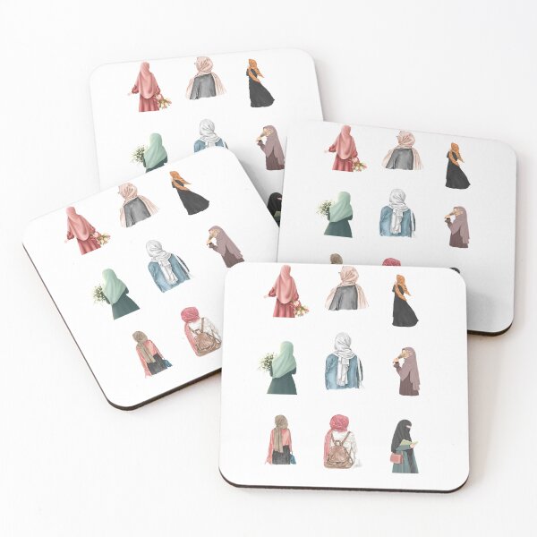 Item preview, watercolor assortment of veiled women designed and sold by TariqAlNoor.
