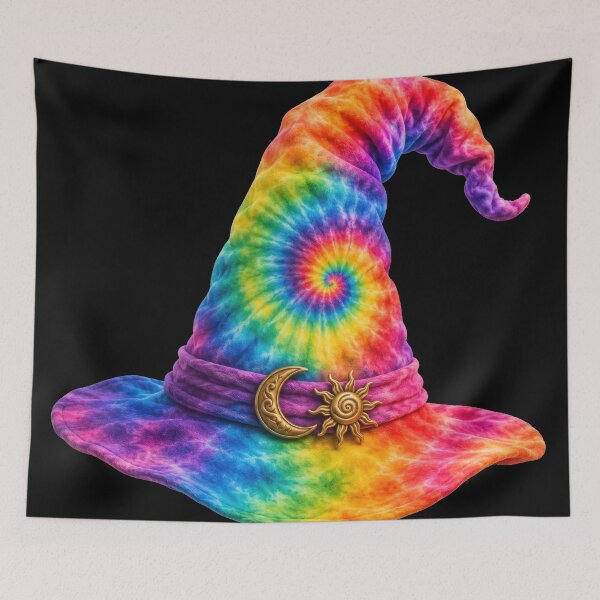 Item preview, Tie Dye Rainbow Wizard Hat designed and sold by jgvisualarts.