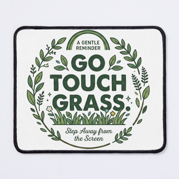 Item preview, Go Touch Grass. A Gentle Reminder. Minimalist Wellness Graphic. designed and sold by Rabique.