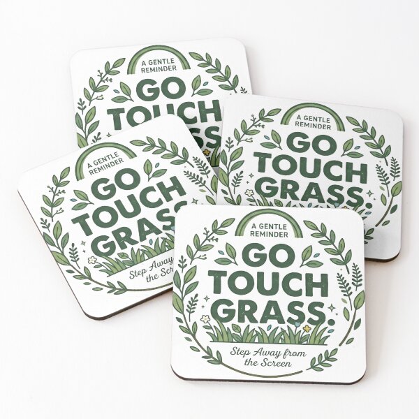 Item preview, Go Touch Grass. A Gentle Reminder. Minimalist Wellness Graphic. designed and sold by Rabique.