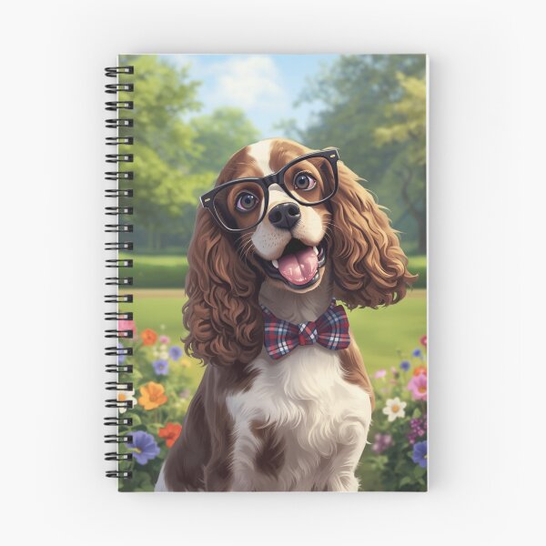 Item preview, A happy summer cocker spaniel among flowers with a butterfly on its neck designed and sold by Kolibra.