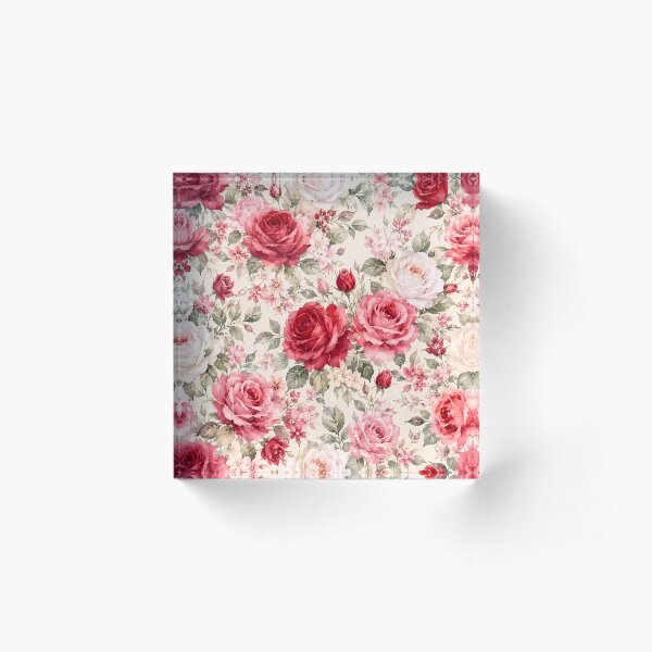 Artikelvorschau, Elegantes nahtloses Aquarell-Blumenmuster mit roter Rose entworfen und verkauft von Roya10.