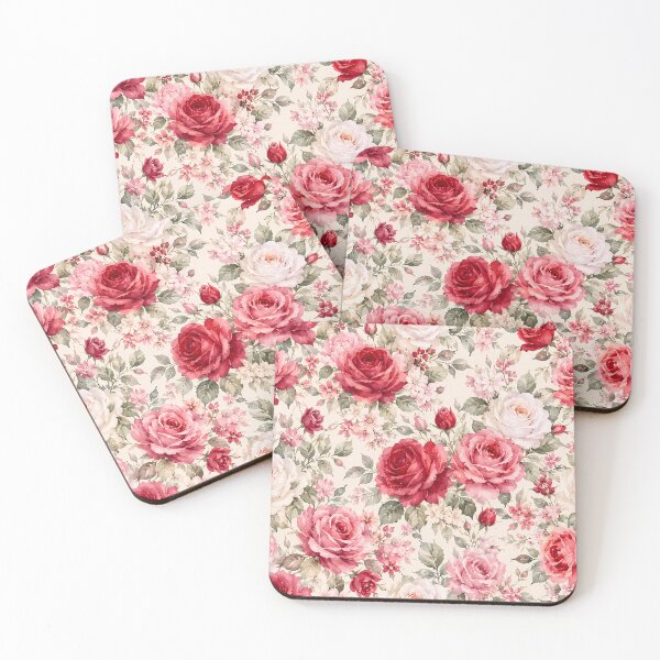Item preview, Elegant Red Rose Watercolor Seamless Floral Pattern designed and sold by Roya10.