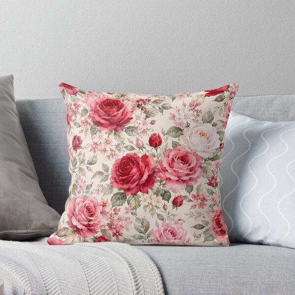 Item preview, Elegant Red Rose Watercolor Seamless Floral Pattern designed and sold by Roya10.