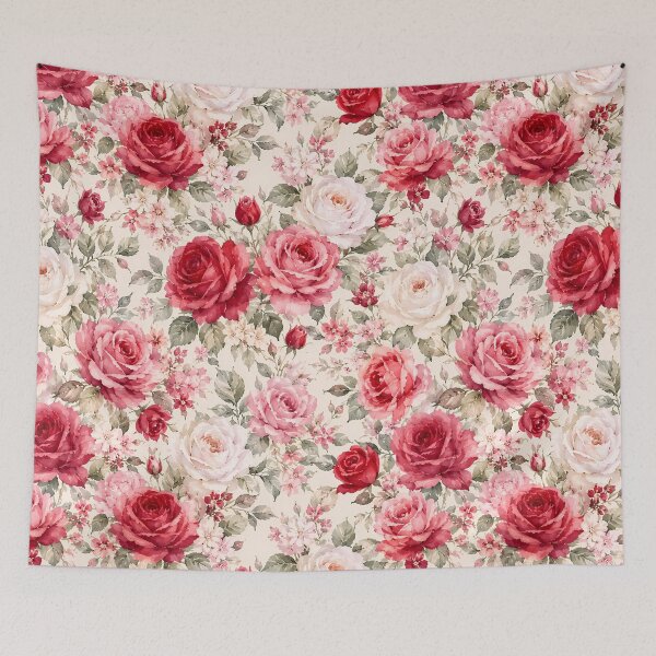 Item preview, Elegant Red Rose Watercolor Seamless Floral Pattern designed and sold by Roya10.