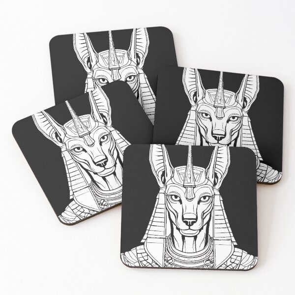 Item preview, Egyptian God Anubis Portrait Gothic Mythology Linework designed and sold by DarkOriginArts.