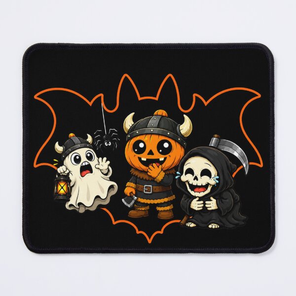 Item preview, Title Valhallaween: Cute Viking Ghost, Pumpkin and Skeleton Warrior Halloween designed and sold by Fangtasia77.