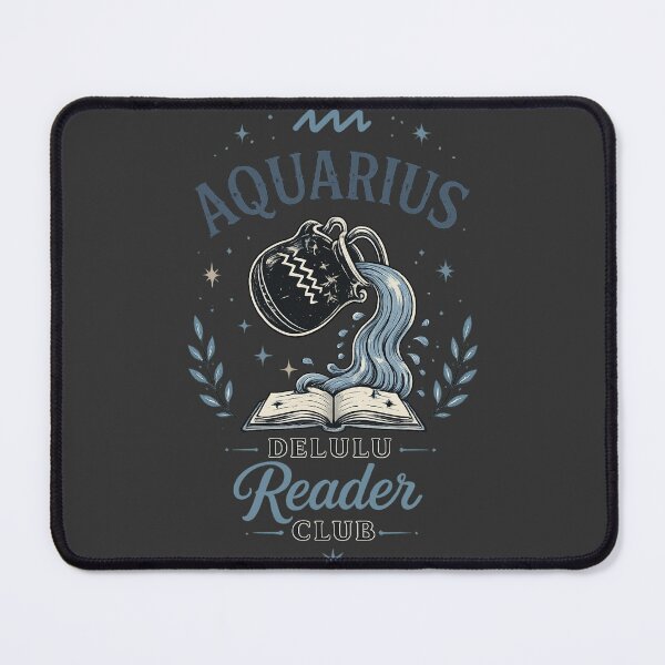 Item preview, Aquarius Delulu Reader Club – Dark Academia Zodiac Book Lover Design designed and sold by Moonwoven Studio.